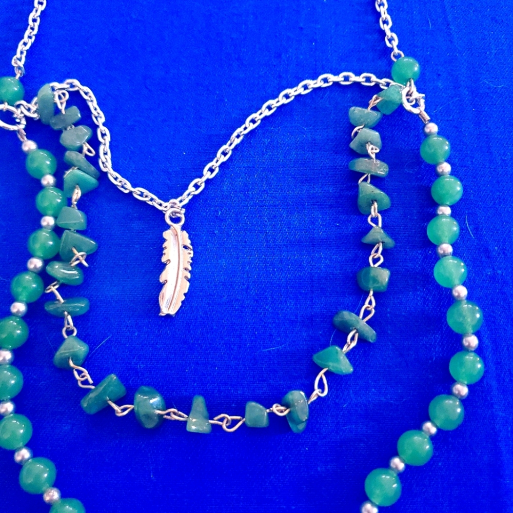 handmade boho Semi precious necklace